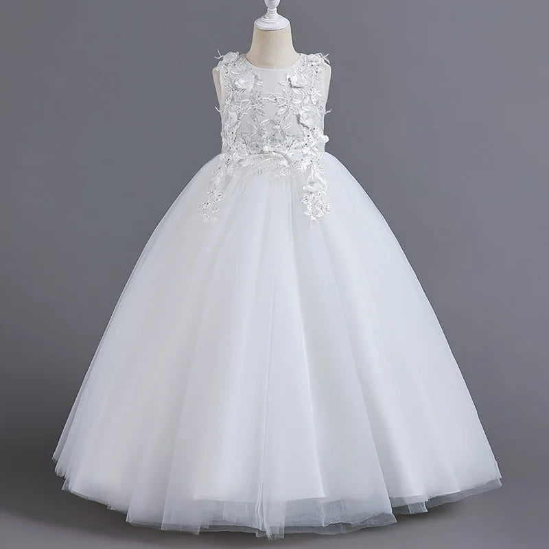 Children's Girls Dresses For Eid Luxury Party Princess Dress 4-12 Years Old Long Dress