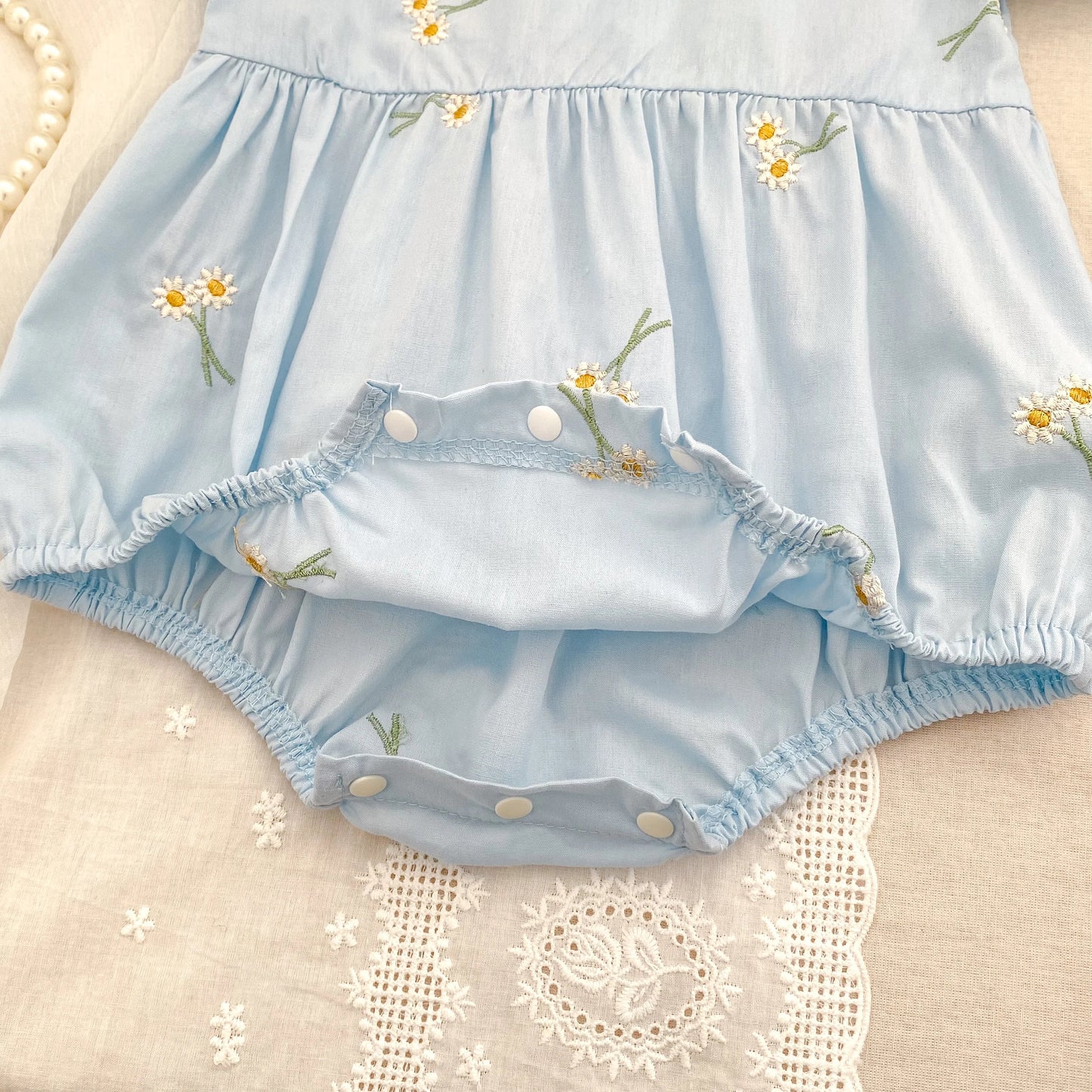 Embroidery Sunflower Romper