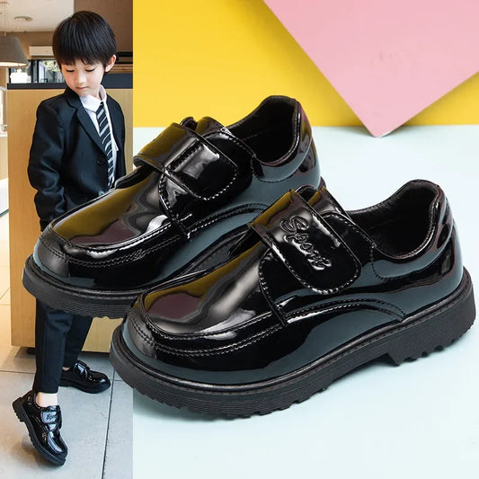 Boys Leather Shoes Spring Autumn Fashion Kids Soft Sole Shoes School Student Performance Flats