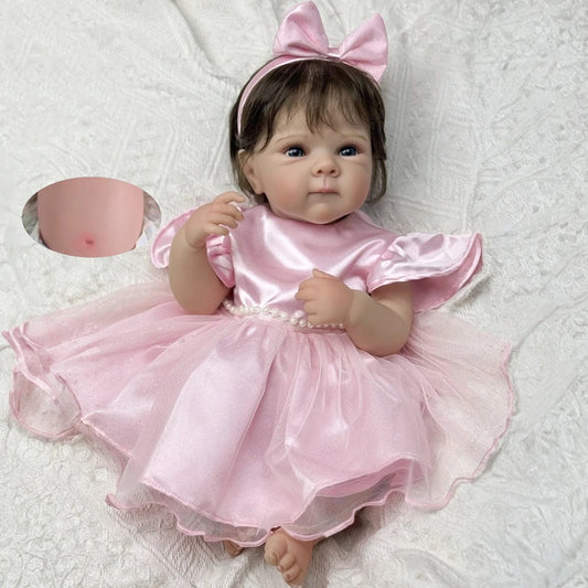 BZDOLL 19 Inch 48CM Full Vinyl Lovely Reborn Baby Doll, Handmade