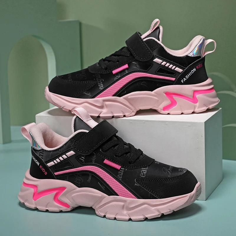 Girls Sneakers Fashion Non-Slip Casual Flat Running Shoes for Student's