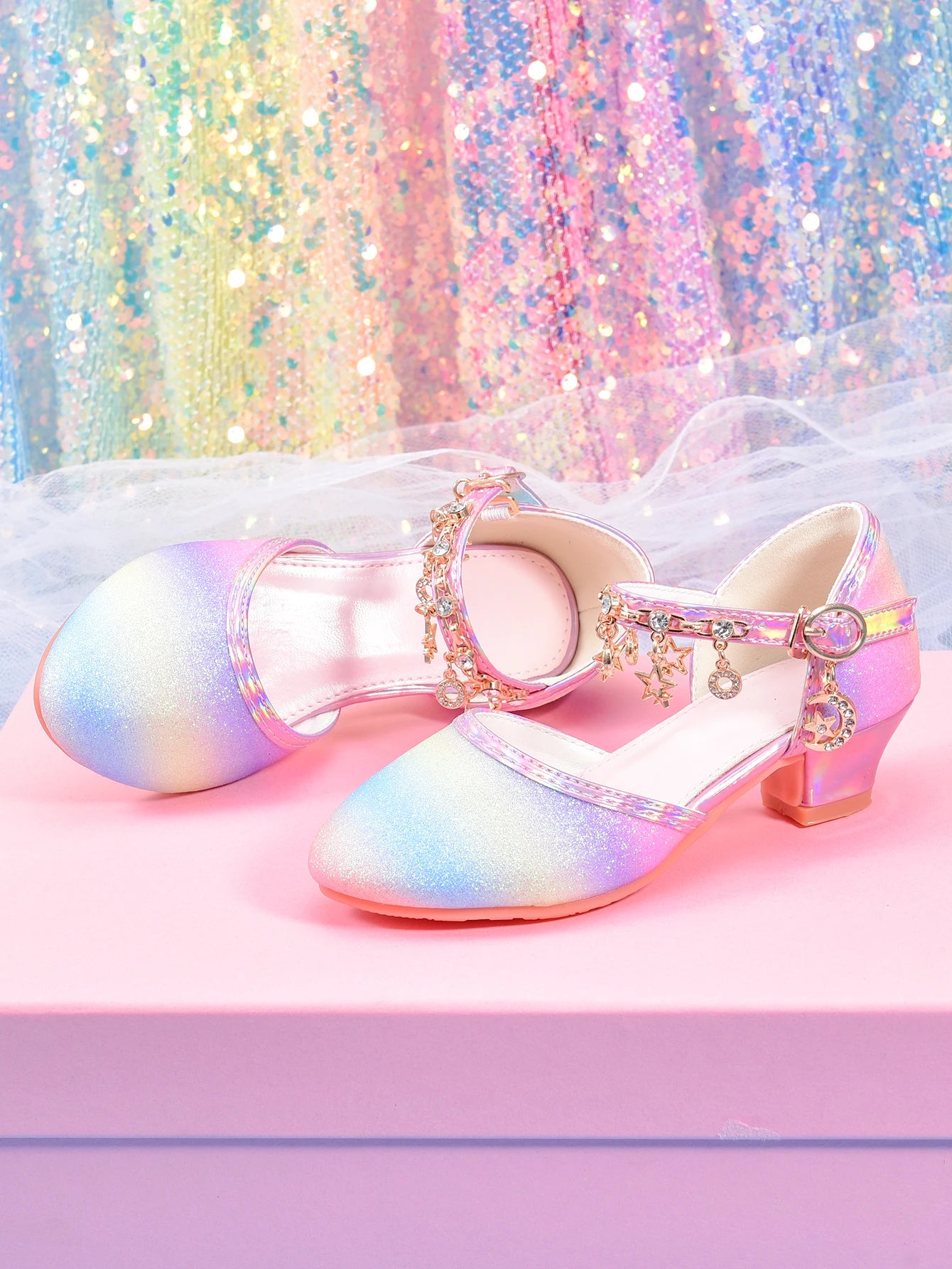 Girl's high heels paired with formal dress performance princess shoes