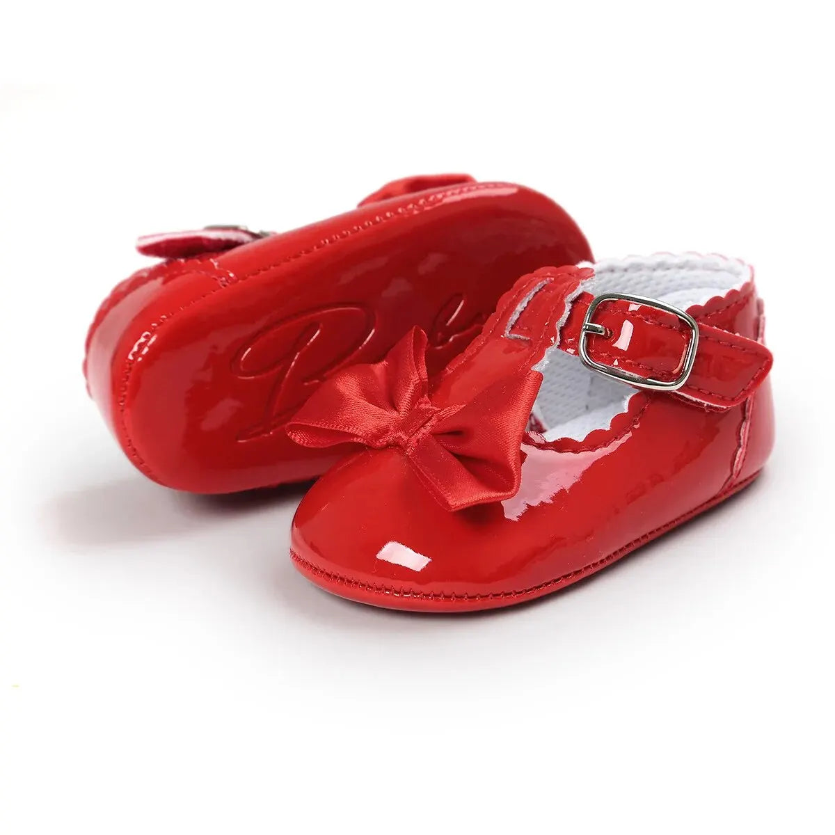 Meckior Baby Girls Shoes Classic Bowknot Rubber Sole Anti-slip PU Girls Dress Shoes