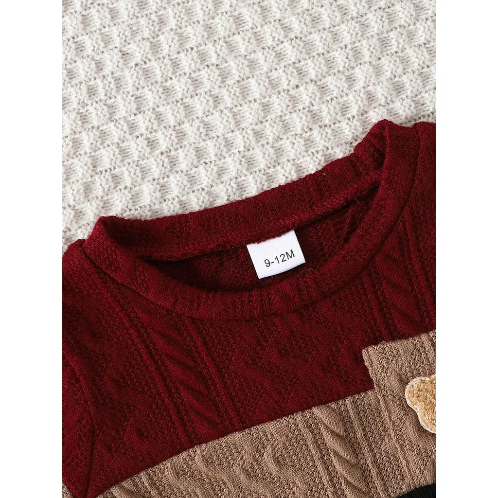 Boy Clothing Set Spliced Top & Pants for Toddlers