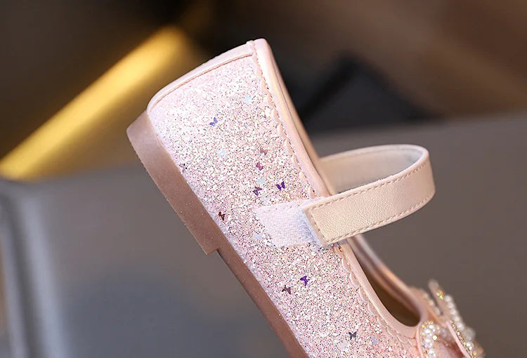 Girl Dresses Casual Shoes 2025 Spring Autumn New Children Fashion Princess Leather Shoes