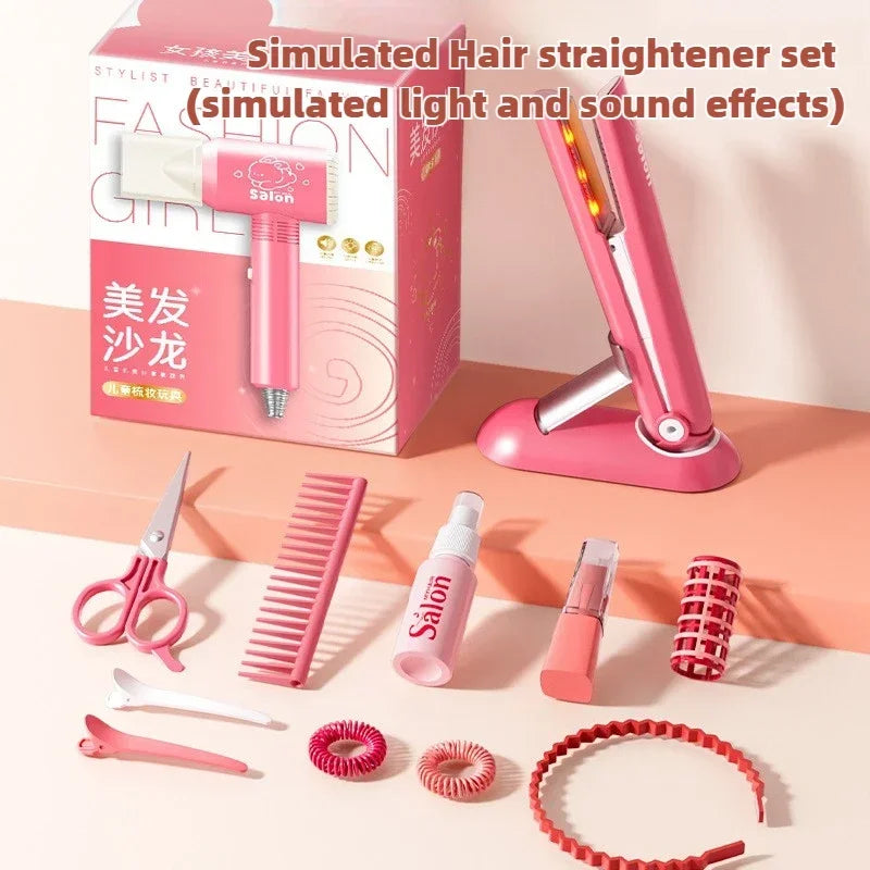 Girls' Beauty Toys Fashion Barber Role Playing Games Simulation Haircut Children Hair Dryer Child Pretend House Play Children