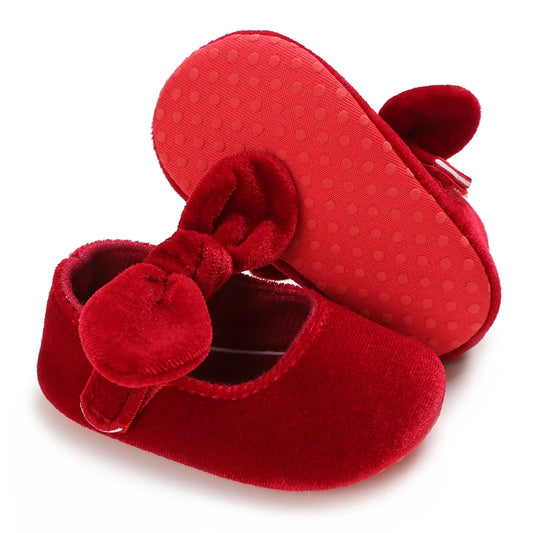 0-18M Newborn Infant Baby Girls Shoes Velvet Red Christmas 0-18M Princess Girl