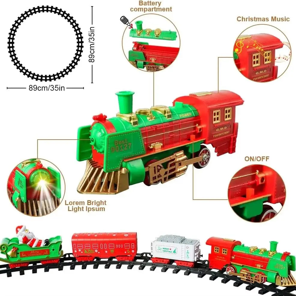 VATOS Hanging Christmas Train Set Toy Light and Sound Train