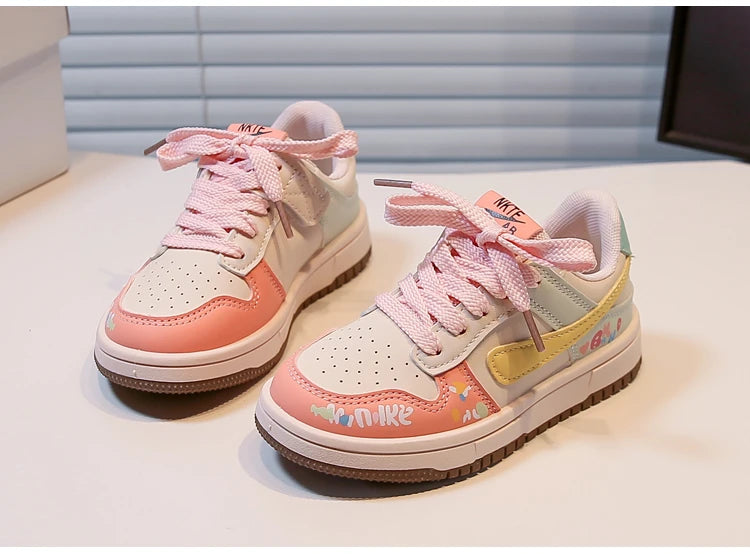 Girls Shoes Children Fashion Hip-hop Punk Graffiti Skateboard