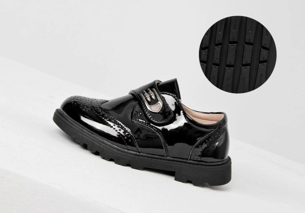 Boys Leather School Shoes British Style Black Soft Sole Kids Formal Casual Performance Footwear Big Kids New Autumn Spring