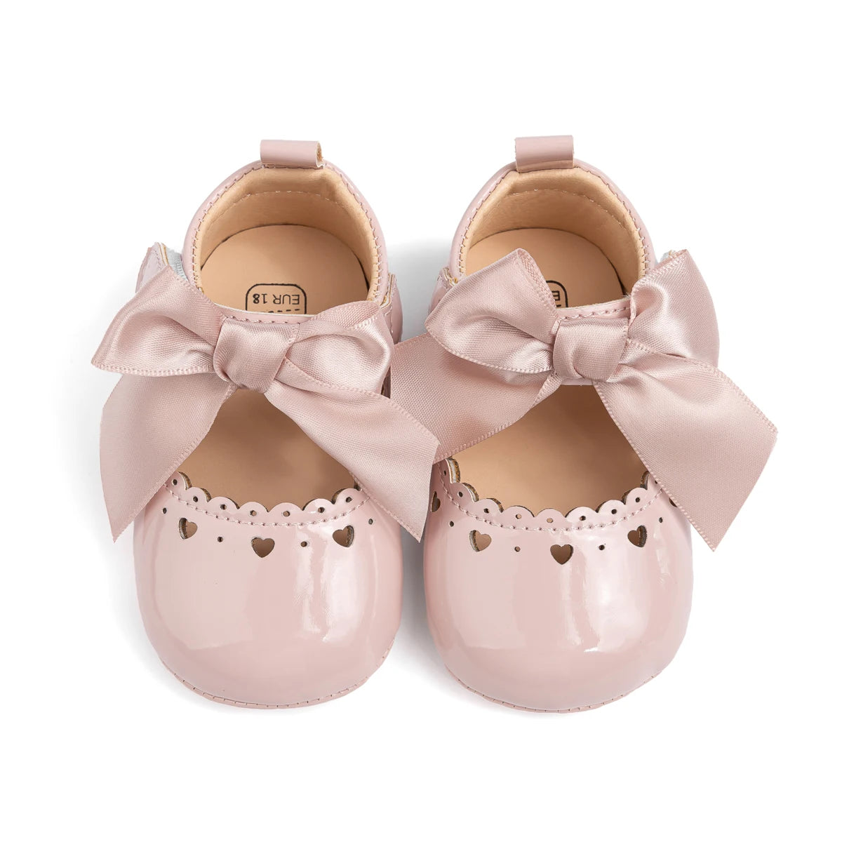 Newborn Baby Girl Shoes Soft Sole Infant Toddler Mary Jane Flats Princess Bowknot Patent Leather Dress Shoes Wedding Party Gift
