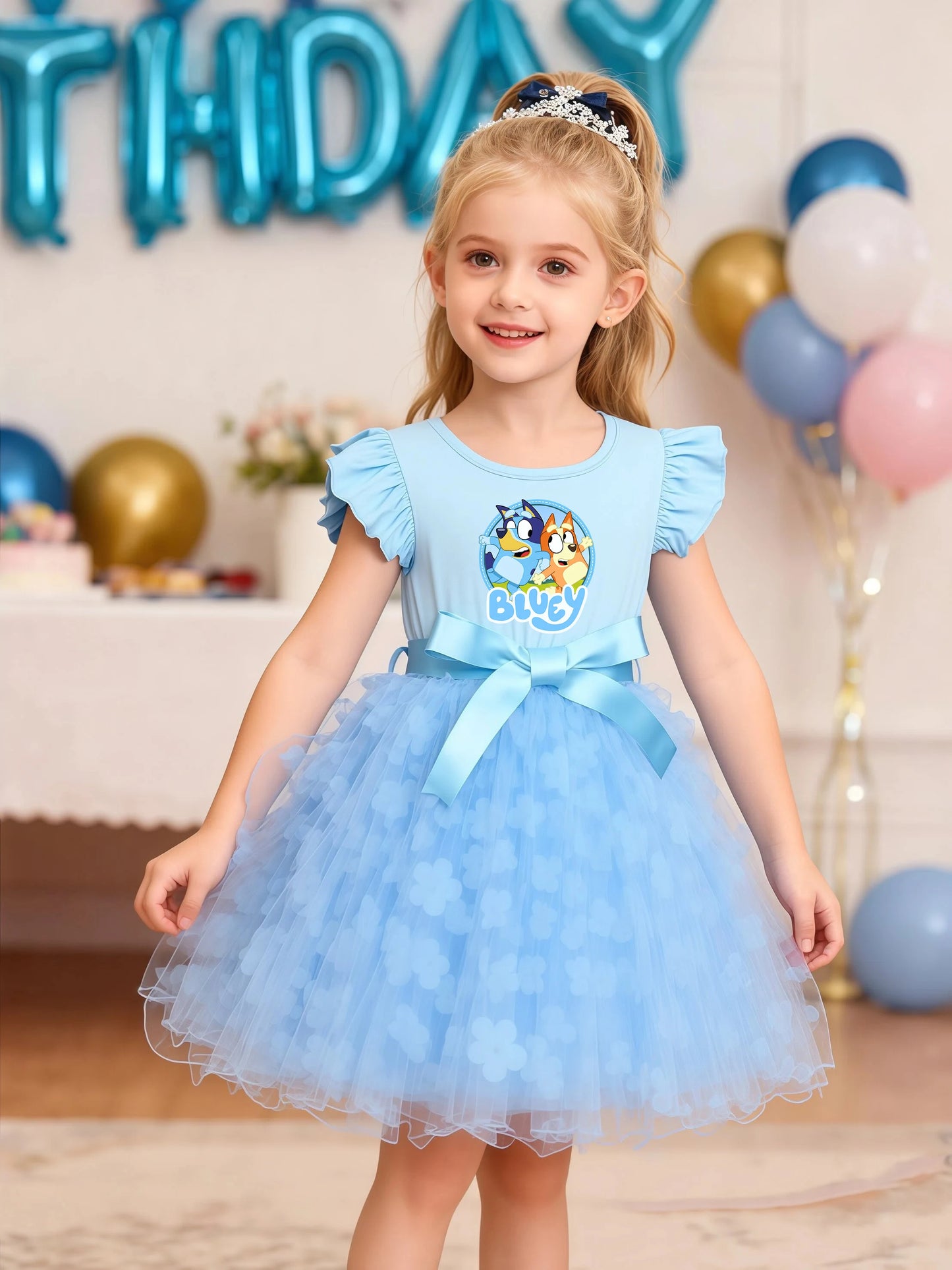 Girls Summer Dress with Butterfly for Ages 2-6