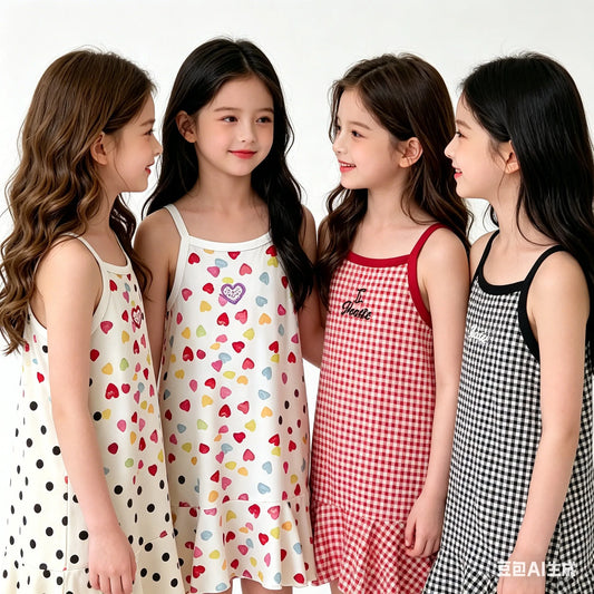 Cute Dress For Kids Girl Summer Dresses Children's Fashion Dress Thin Girls' Halter