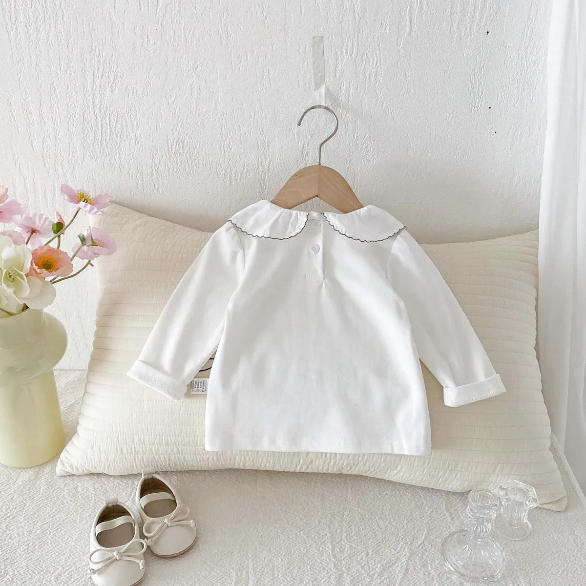 Amelia Embroidered Doll Collar Long Sleeve Top