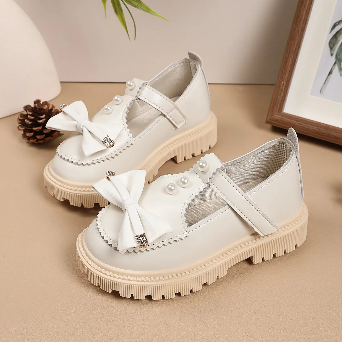 Girls Leather Shoes Soild Color Versatile Kids Flats T-strap Soft Sole 2025 Spring Autumn New Children Casual Shoes Non-slip