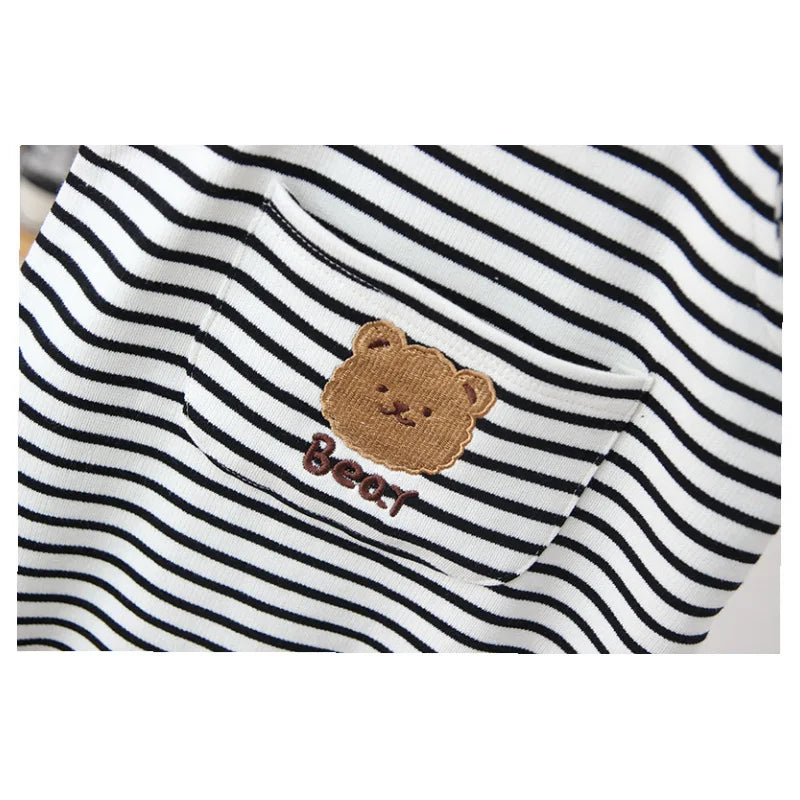 Striped Teddy Bear Overalls