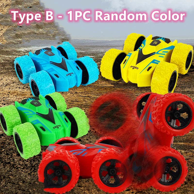 Monster Trucks Toys for Boys - Toddler Push & Go Stunt Cars with Flip Action, Race Car Set for Kids