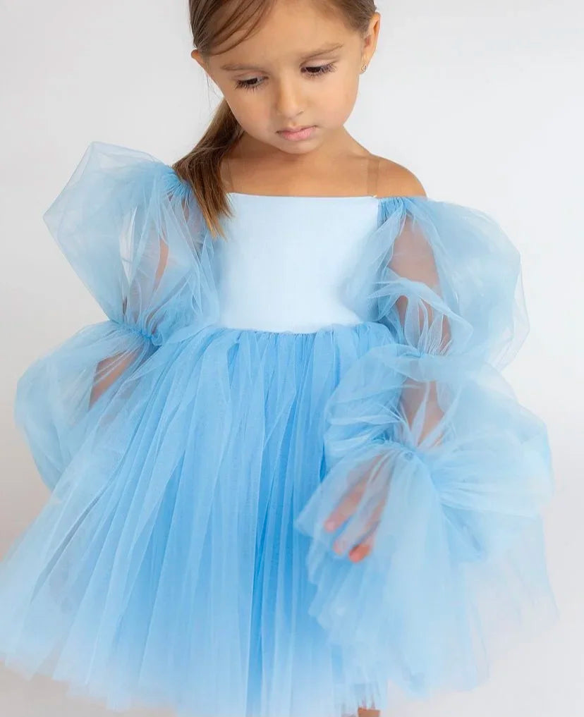 New Born Baby Girls Birthday Dress for Toddlers White Wedding Party Gown