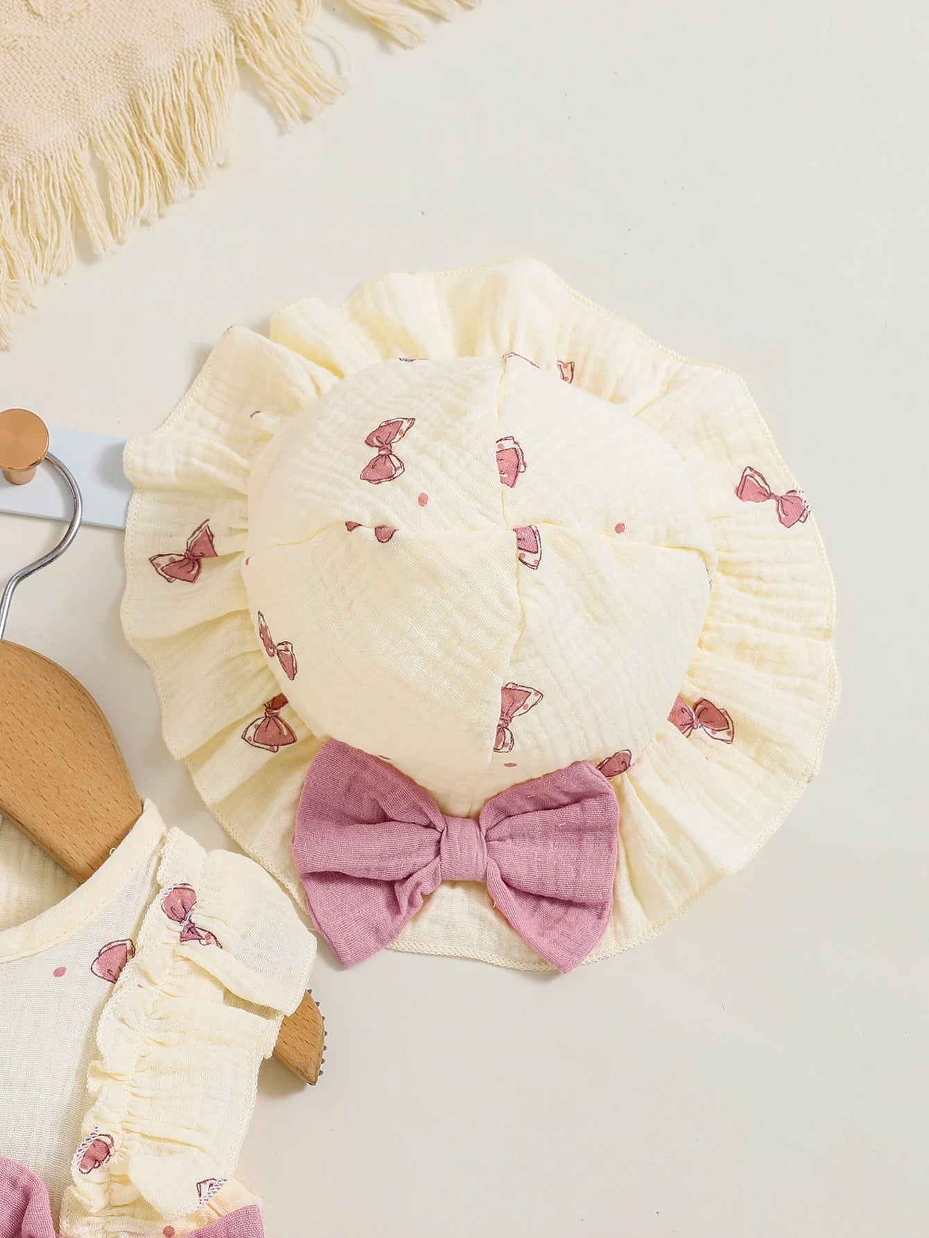 Elara Cotton Newborn Baby Girl Dresses 0-9 Months - Infant  bow +Hat  Set
