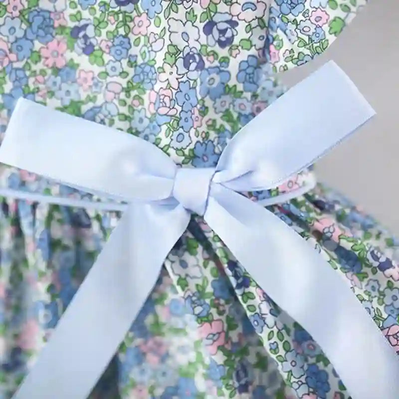 Leni Baby Girl Floral Dress with Sweet Bow - 9 Months to 4 Years