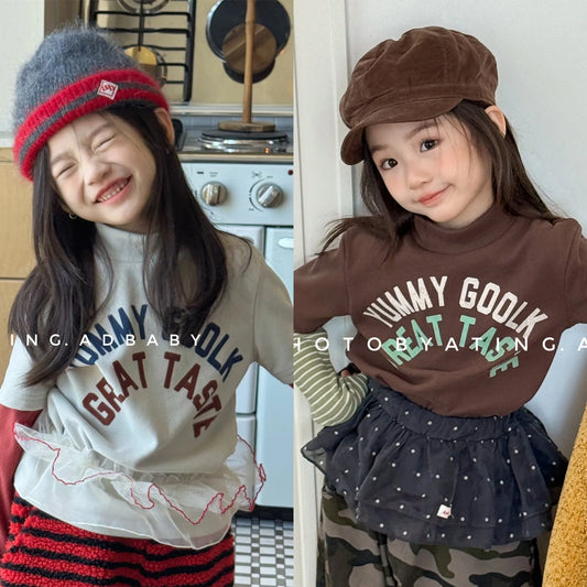 Merlina Cute Cotton Letter Print Tops