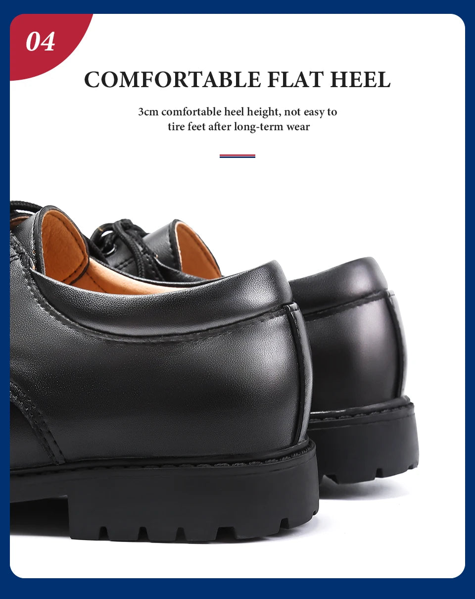 Soft Bottom School Shoes for Boys Middle School Student British Black
