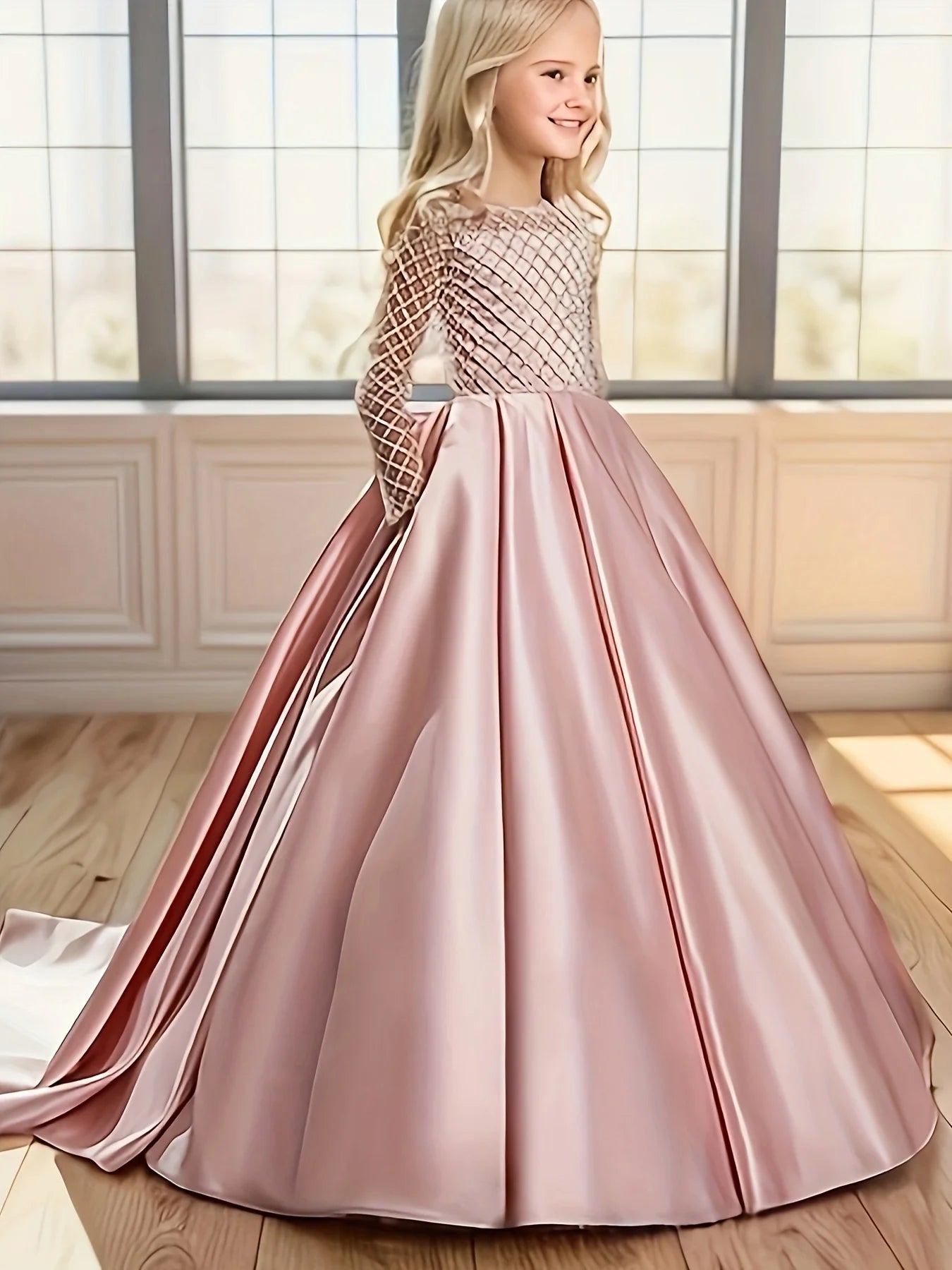 Flower Girl Dress for First Communion - Fancy Lace Style