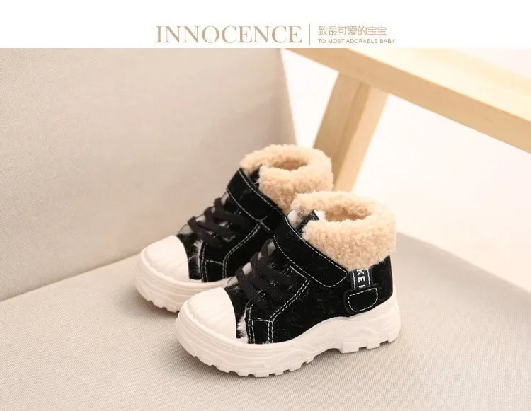 Lucas Warm Boots Winter New Boys Plus Thicken Velvet Cotton Shoes Waterproof