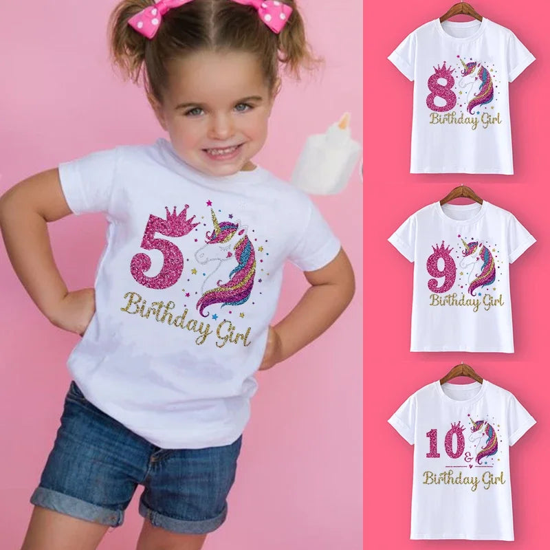 Carmen 1-12 Birthday T-Shirt Wild Girls Unicorn Theme Clothes