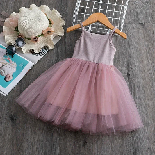 Zoe Dress Kids Sleeveless Tulle Clothes Children Birthday Party