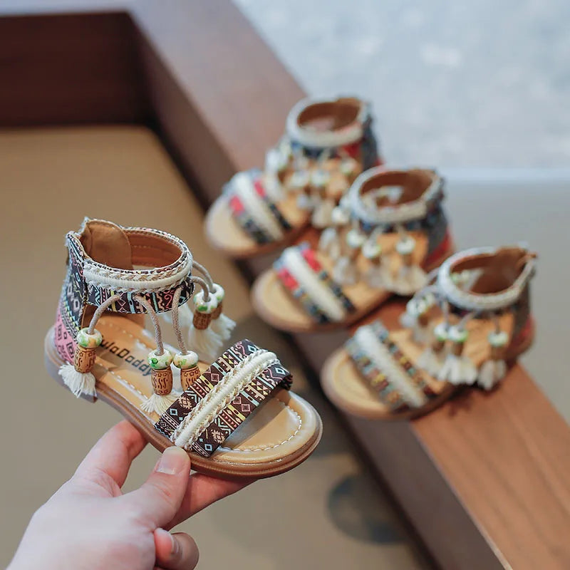 Girls Sandals Ethnic Retro Children Fashion Casual Shoes
