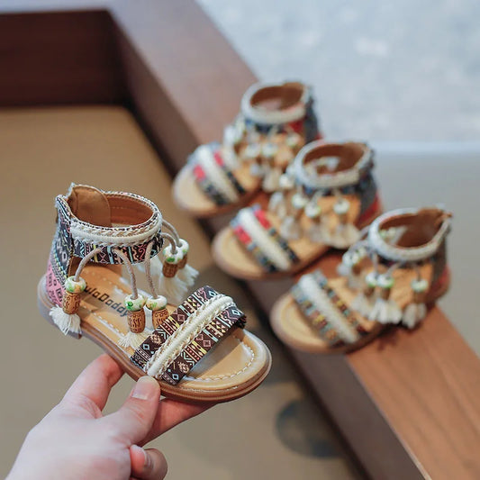 Girls Sandals Ethnic Retro Children Fashion Casual Shoes
