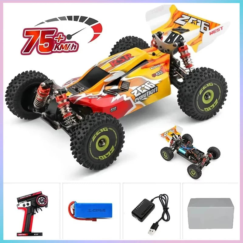 WLtoys 144010 144001 75KM/H 2.4G RC Car Brushless 4WD Electric High Speed Off-Road Remote Control Drift Toys for Children Racing