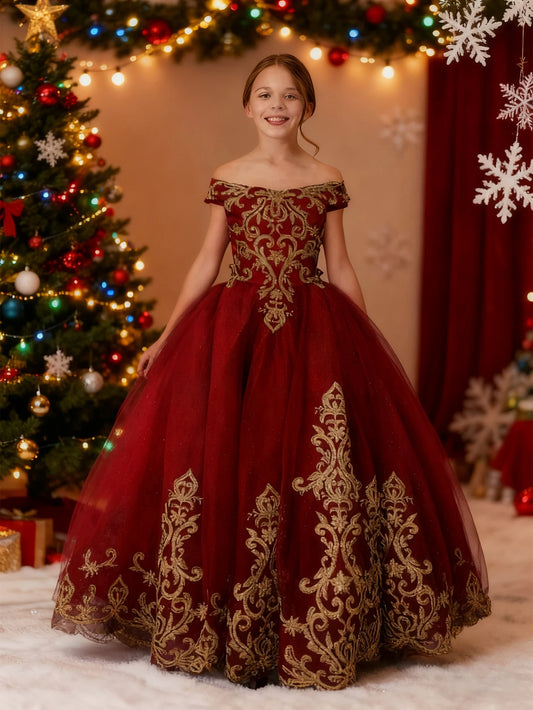 Flower Girl Princess Dress for Autumn and Winter