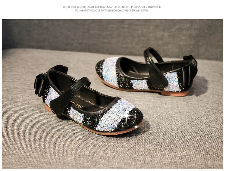 Girl Shoes Spring New Girls Soft Sole Leather Shoes Rainbow Sequins Dress Princess Shoes Kids Shoe Mary Jane Shoe Zapatos Niña
