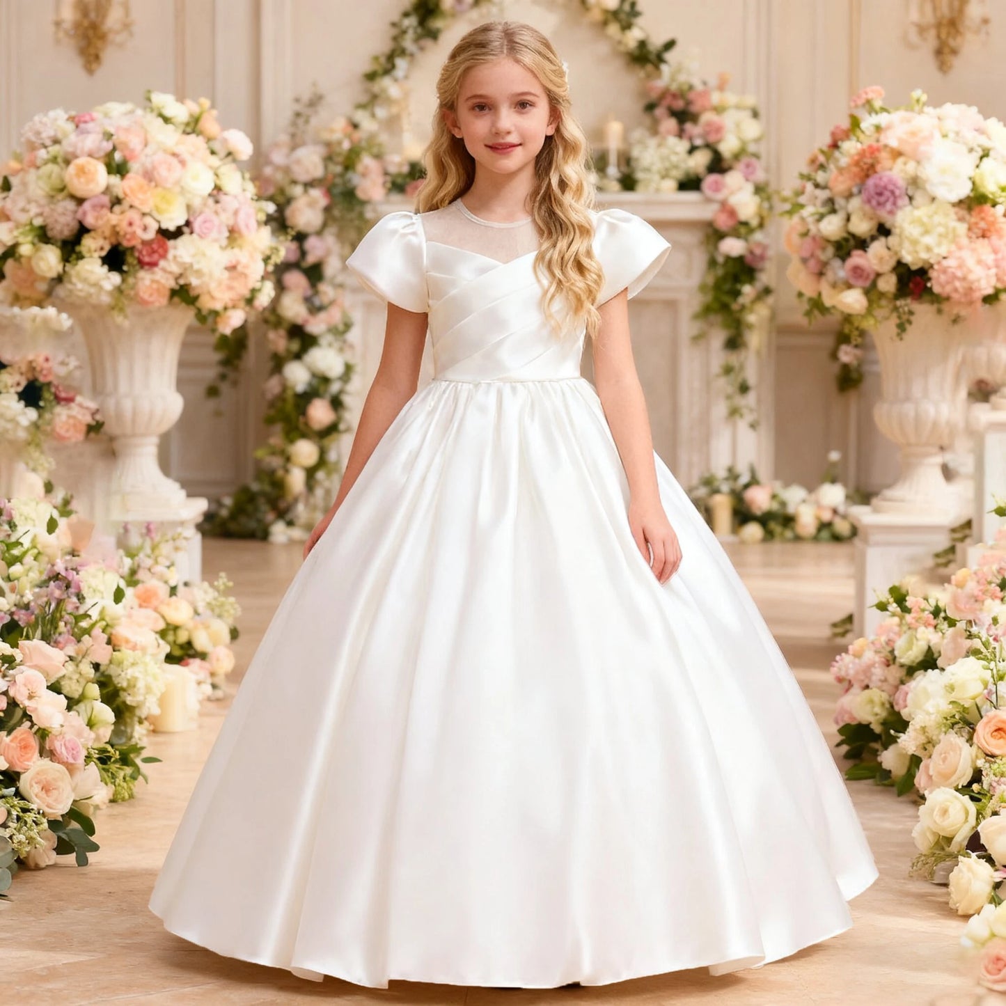 Elegant Baptism Bridesmaids Party Wedding Birthday Princess  Girl Dresses