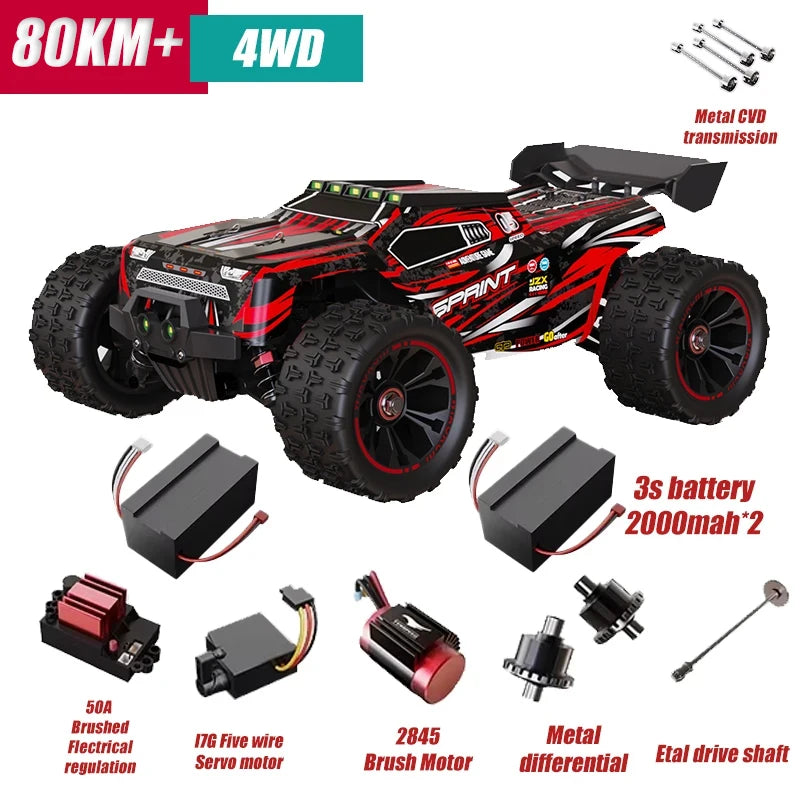1:16 RC Cars 85KM/H Or 50KM/H 4WD RC Car High Speed Drift Monster 4x4 Truck for Kids Vs Wltoys 124017 3s Battery Vs SG116 MAX