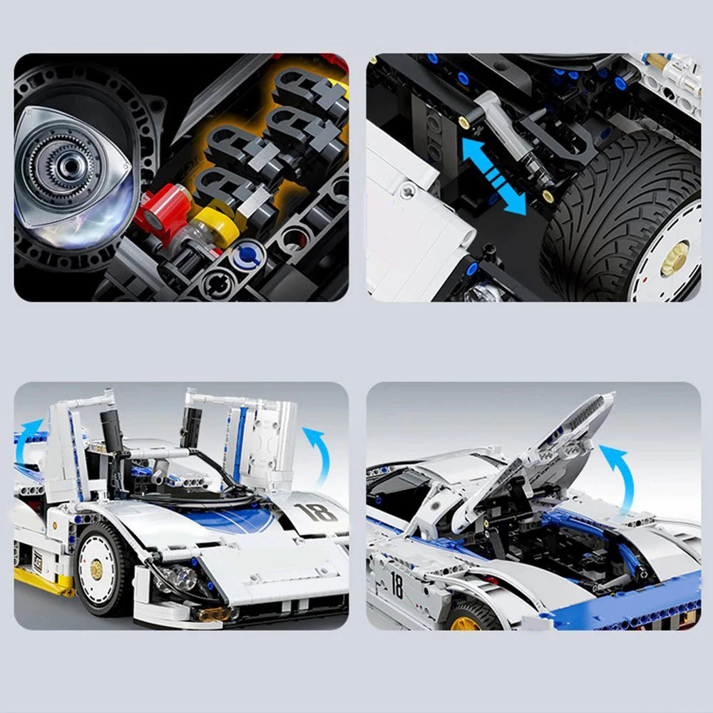 Technical MOC 787B Endurance Racing Car 1:10 Car Model Kit,1797PCS Auto Building Blocks Brick Puzzle Adults DIY Gift