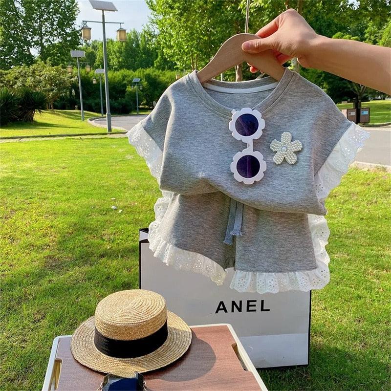 Angelica Girls Clothing Summer Short Sleeve Children Two Piece Set - GuGuTon baby store - Baby Fashion - Toddlers Outfits - Babies Outfits - Toddler Clothes - Kids Clothing - Newborn Clothes - Newborn Wear - Kids Wear - Trending Clothes - Trending Outfits - Fall Fashion - Winter Fashion - Girls Clothes - Boys Clothes - Babies Wear - Kids Accessories - KidsWear - Summer Clothes - Summer Fashion - Summer Trend - Falls Sweaters - Tops - Bottom - Jeans - Blouse - Dresses - Newborn Dresses - Toys