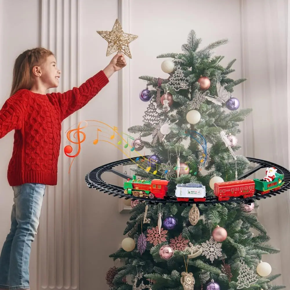 VATOS Hanging Christmas Train Set Toy Light and Sound Train