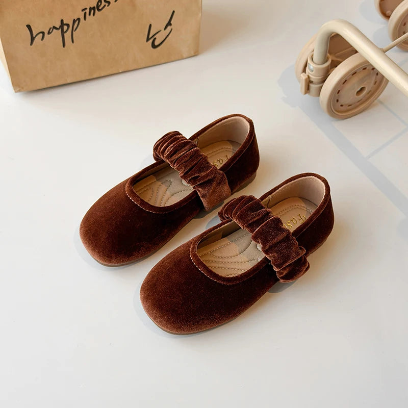 Spring Girl's Casual Shoes Round Toe Shallow Hook-loop Chic Kid's Flat Shoe Solid Colors Anti-slip Daily Comfy Children Shoe