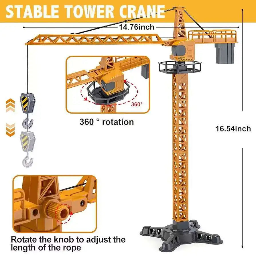 Engineering Vehicle Toys for Boys Alloy+Plastic Tractor Excavator Bulldozer Crane Truck Model Diecast Children Collection Gifts