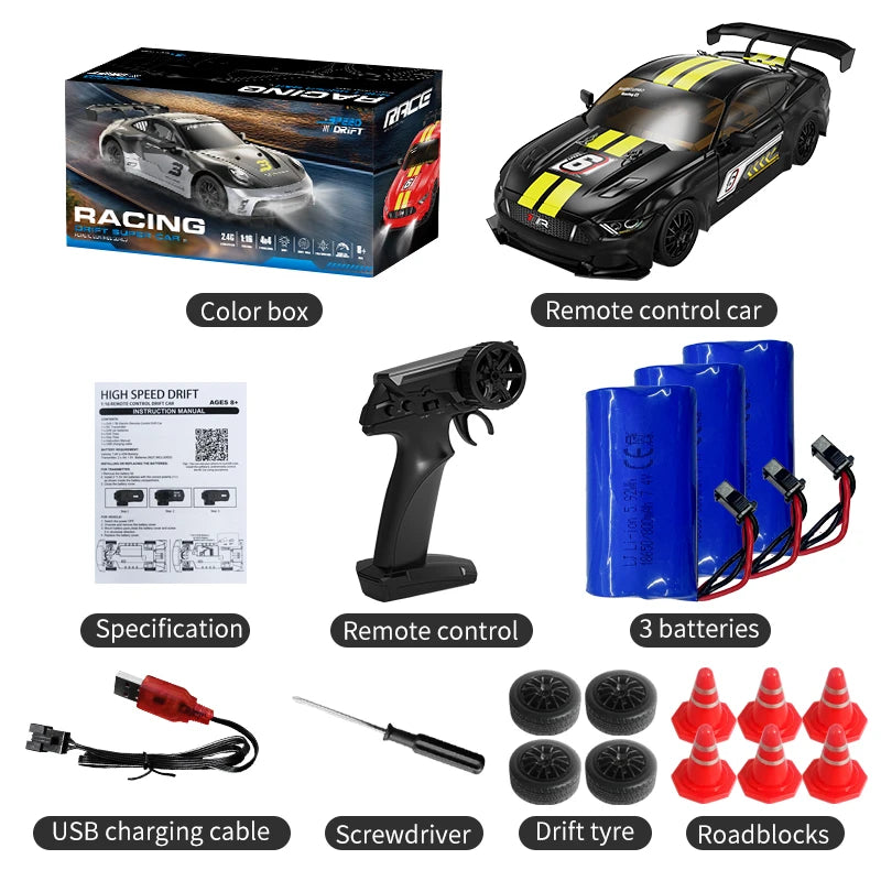 KF28 1:16 4WD RC Rally Car 2.4G High Speed Remote Control Racing Car with Full Proportional Throttle & Steering — Great Gift for