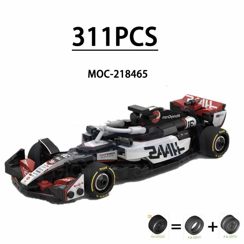 F1 Racing Car Building Blocks 8-Grid Racing Champion Vehicle (With Stickers) Children's Birthday Gift Christmas Toy Gift
