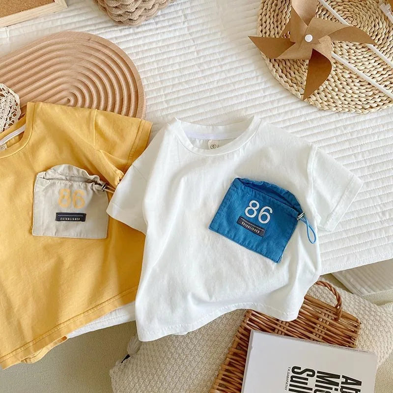 Tobias Muslin Pocket Spliced Cool Tees - GuGuTon baby store - Baby Fashion - Toddlers Outfits - Babies Outfits - Toddler Clothes - Kids Clothing - Newborn Clothes - Newborn Wear - Kids Wear - Trending Clothes - Trending Outfits - Fall Fashion - Winter Fashion - Girls Clothes - Boys Clothes - Babies Wear - Kids Accessories - KidsWear - Summer Clothes - Summer Fashion - Summer Trend - Falls Sweaters - Tops - Bottom - Jeans - Blouse - Dresses - Newborn Dresses - Toys