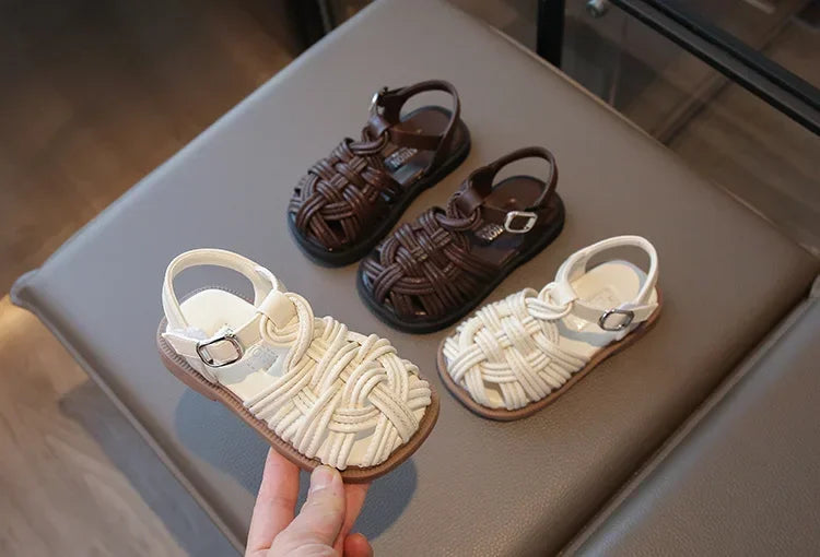 New Sandals Summer Children's Woven Casual Baby Shoes Girls