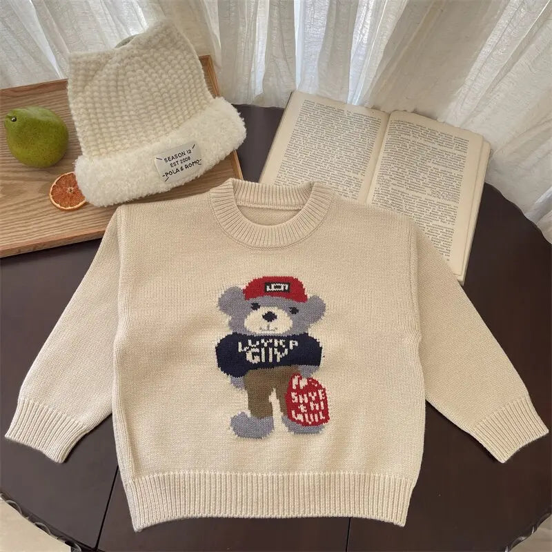 Jose Spring Autumn Children Round Collar Sweater - GuGuTon baby store - Baby Fashion - Toddlers Outfits - Babies Outfits - Toddler Clothes - Kids Clothing - Newborn Clothes - Newborn Wear - Kids Wear - Trending Clothes - Trending Outfits - Fall Fashion - Winter Fashion - Girls Clothes - Boys Clothes - Babies Wear - Kids Accessories - KidsWear - Summer Clothes - Summer Fashion - Summer Trend - Falls Sweaters - Tops - Bottom - Jeans - Blouse - Dresses - Newborn Dresses - Toys