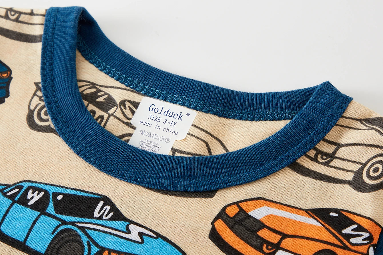 Cartoon Car Pajama Cotton Set for Boys