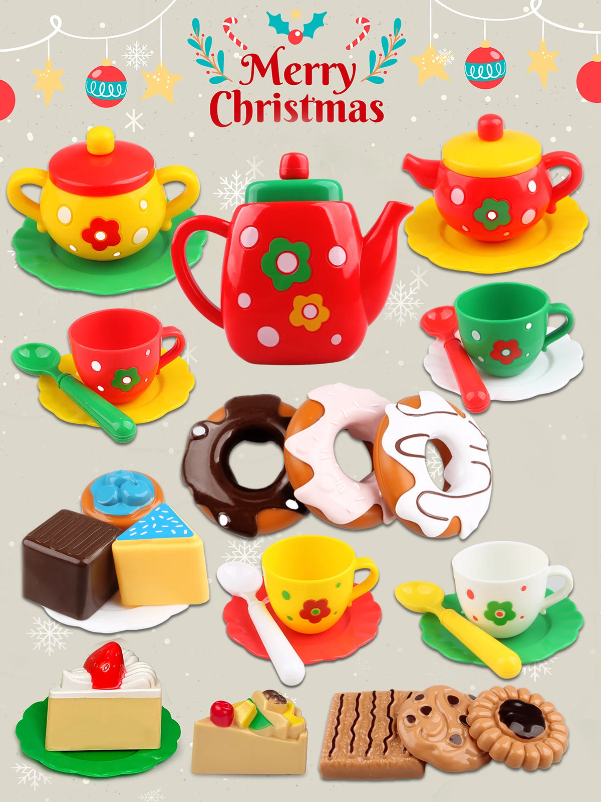 Afternoon Tea Set for Girls Cake Dessert Playhouse Kitchen Toys