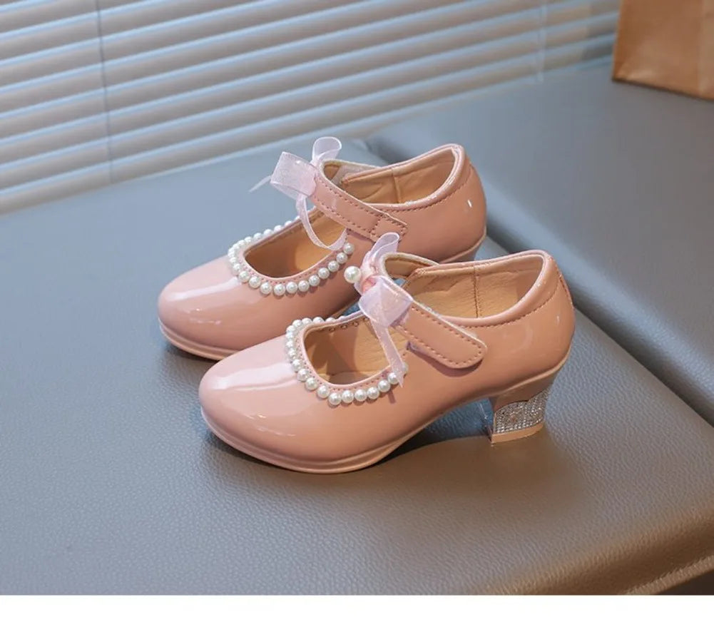 French Girl Heels Spring New Bow Girl Princess Shoes Soft Sole Girl Shoes Performance Shoe Fashion Women Shoes Туфли Для Девочки